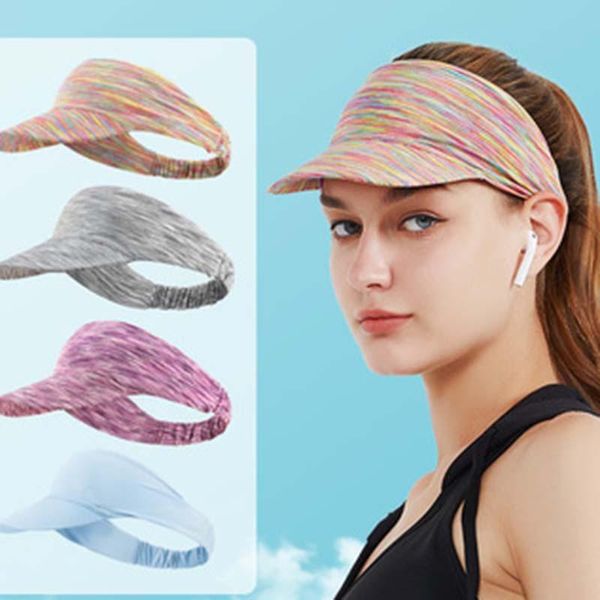 

wide brim hats sun hat outdoor summer sports running sunscreen cool breathable sweat-proof uv-proof men women headband empty cap h19, Blue;gray