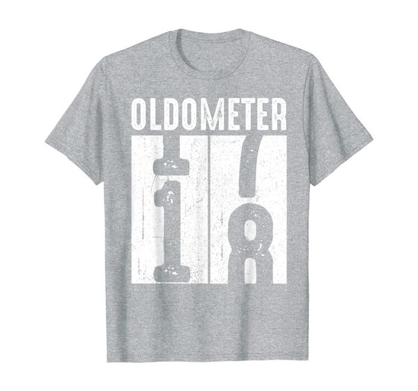 

oldometer 18 tee 18th birthday gift t-shirt, White;black