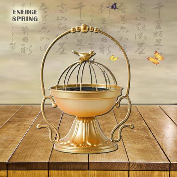 

fragrance lamps classical wrought iron mosquito coil box with cover fire prevention incense burner retro holder