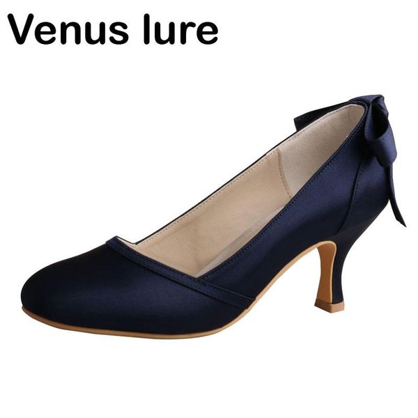 

dress shoes round toe navy blue for women heels and pumps 6.5cm, Black