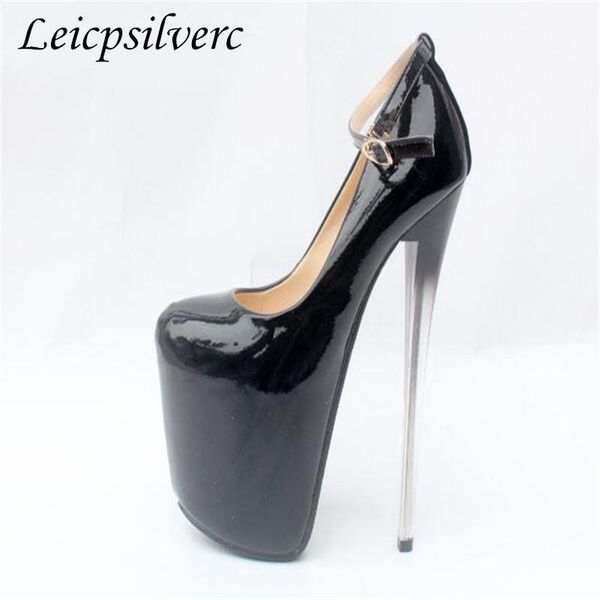 

dress shoes ultra - high thin heel 20 cm patent nude women's model t stage size 34 43 woman, Black