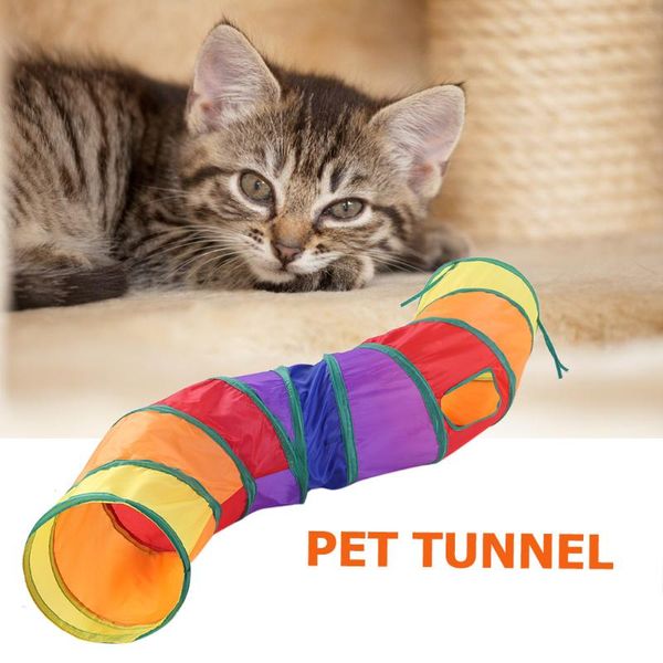 

s-shape cat tunnel rainbow tube collapsible interactive for small pet toy toys