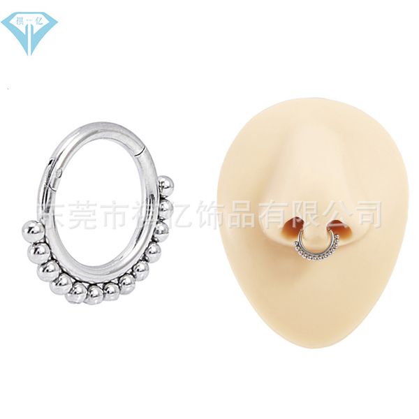 

round beads can be electroplated with steel colored nose rings. men and women weld closed rings to puncture jewelry