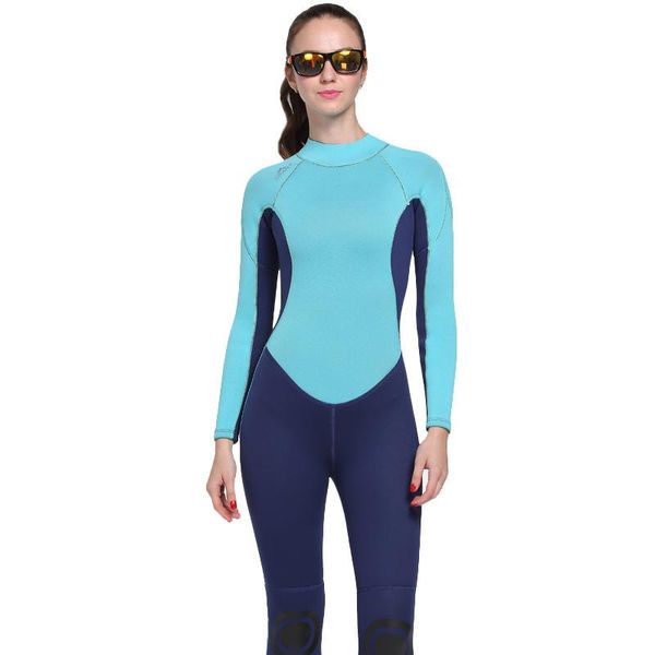 

women's winter warm surf swim wet suit female long sleeve swimwear rashguard woman sun protection one piece 3mm neoprene wetsuit wear