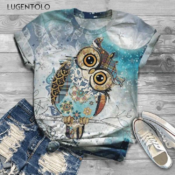

women's t-shirt summer women short sleeve cute animal print o-neck caussal loose tee female street fashion t-shirts lugentolo, White