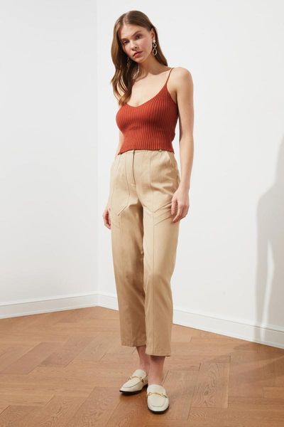 

trendyol pocket detail pants twoss21pl0272 women's & capris, Black;white