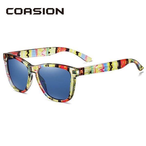 

colorful square frame polarized sunglasses for men women mirrored lens glasses driving zonnebril dames ca1729a, White;black