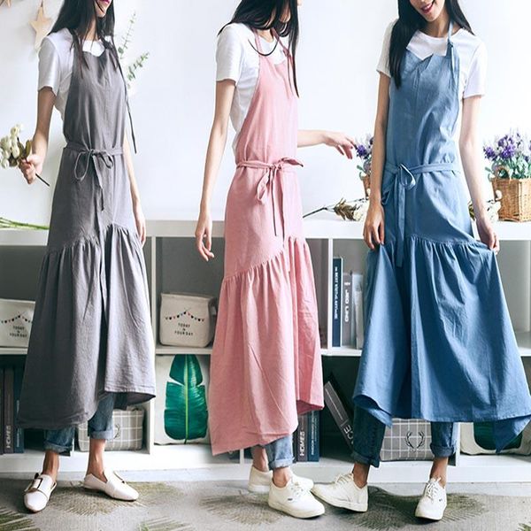

aprons real skirt design cotton linen apron for coffee and flower shops work cleaning cooking woman