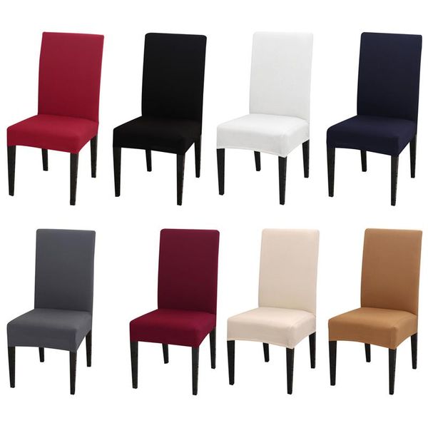 

chair covers solid stretch cover anti-dirty dining slipcovers for kitchen home decoration wedding banquet el