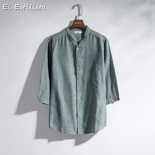 

mens half sleeve casual shirts cotton linen material cool short sleeved shirt slim fit flax clothing camisa masculina men's, White;black