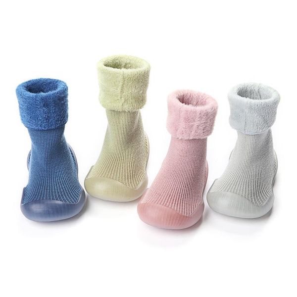 

baby toddler sock shoes winter girls boys floor anti-slip stretch knit sneakers first walkers (6-36 months)