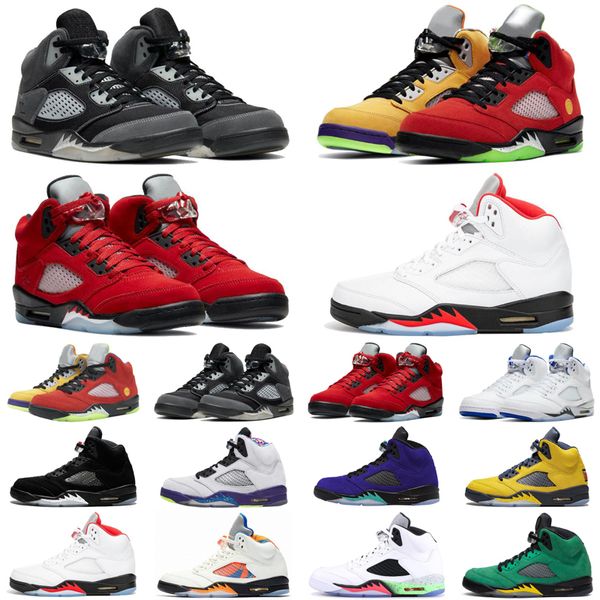 

wholesale raging bull jumpman 5 5s what the men basketball shoes stealth 2.0 anthracite mens trainers sports sneakers size 7-13, White;red