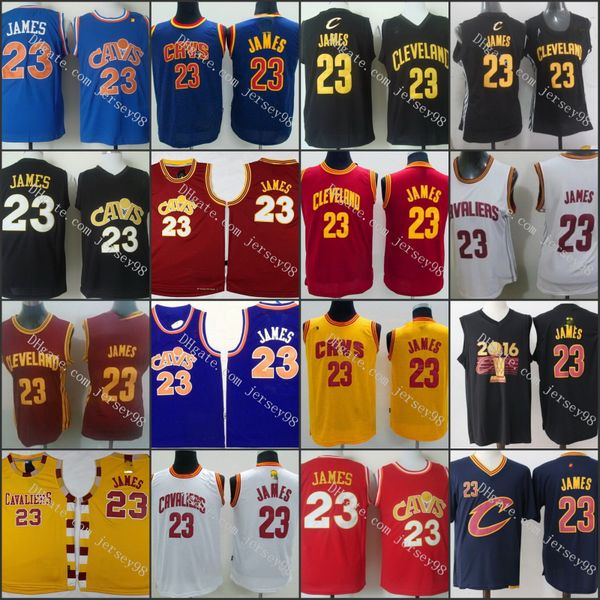 

cleveland cavaliers men #23 le bron ja mes retro basketball jersey, Black