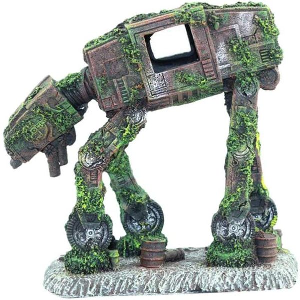 

fish tank decorations resin robot dog aquarium ornament - creative betta hide cave for home decor