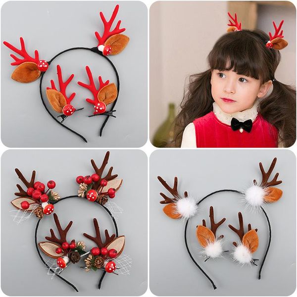 

lystrfac 2021 christmas antlers hairpins headband for girls gifts cute hair clip kids fashion accessories