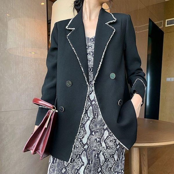 

blazer women suit female spring autumn loose suit jacket veste femme, White;black