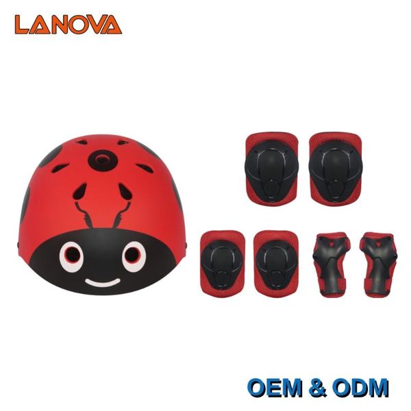 

tactical helmets kids 7pcs/set cycling skateboard lovely helmet elbow pads knee wrist sport children bike bicycle roller protect gear