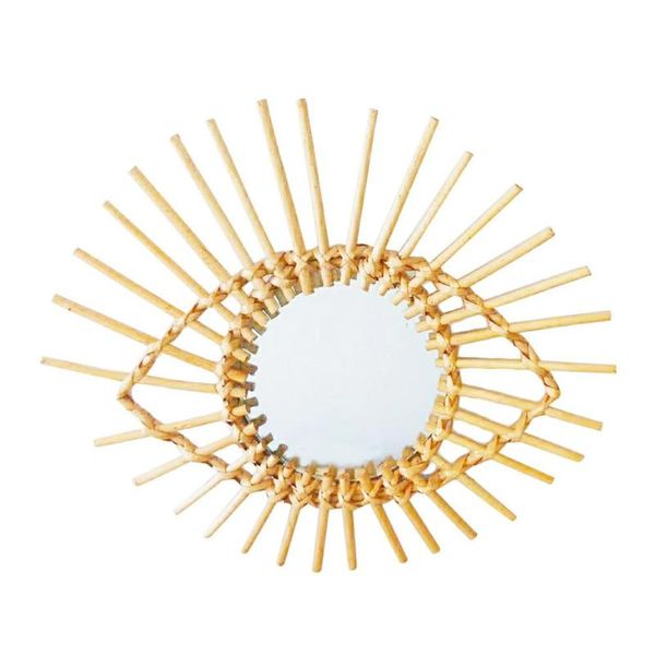 

mirrors nordic wall hanging makeup mirror holder rattan innovative art decoration frame for bathroom dressing decorative