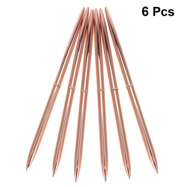 

ballpoint pens 6pcs dual heads rotation metal pen lightweight blue ink for school and office supplies, Blue;orange