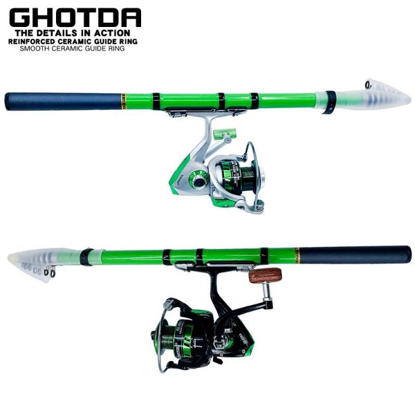 

boat fishing rods rod 5.5:1 reel wheel portable travel spinning combo set