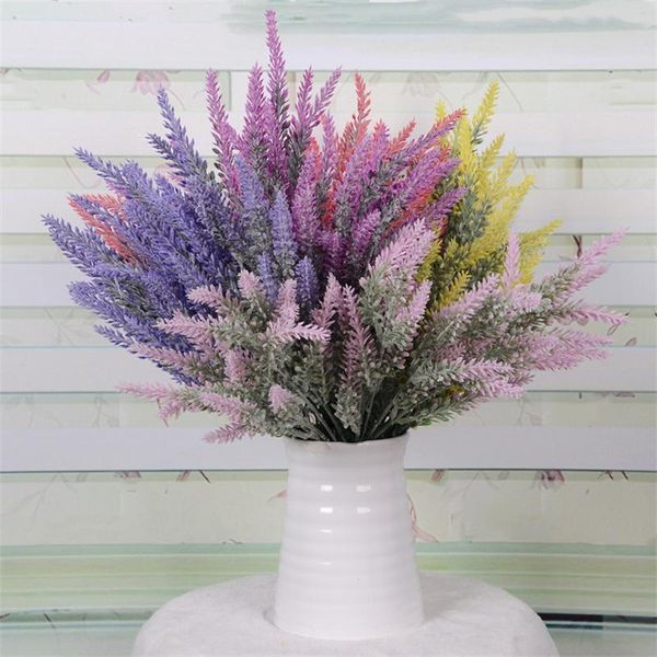 

decorative flowers & wreaths 4pcs romantic decoration lavender silk artificial home wedding bridal bouquet plant wall accessories