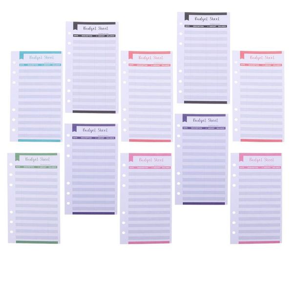 

gift wrap 40pcs budget planner cards sheets expense tracking (assorted color)