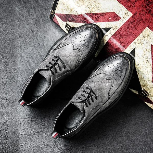 

dress shoes arrival retro bullock design men classic business formal pointed toe leather oxford, Black
