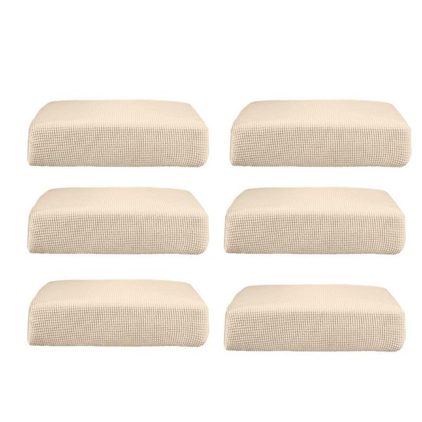 

chair covers 6pcs cream_size s stretchy sofa futon seat cushion couch slipcover protector replacement solid color