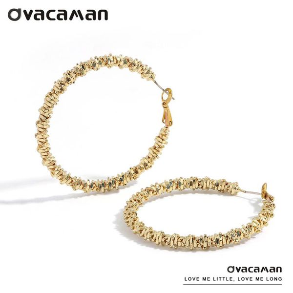 

dvacaman 2021 est large circle round hoop earrings for women fashion statement golden metal punk charm party jewelry & huggie, Golden;silver