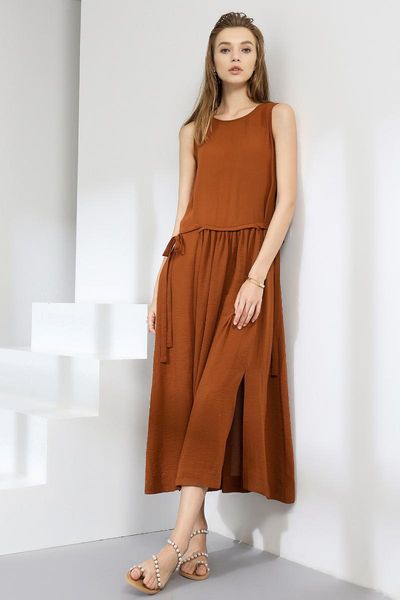

summer long maxi dress women casual simple elegant beach o-neck high slit sleeveless club party dresses, Black;gray