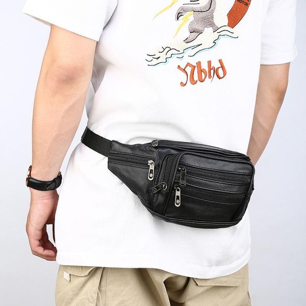 

waist bags fashion bag men's 2021 business chest pu waterproof anti-theft wallet