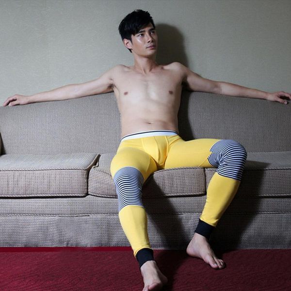 

men's sleepwear underwear wholesale long johns man knee leggings warm pants household wear, Black;brown