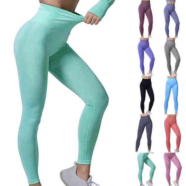 

women's fitness leggings sport women high waist hip lifting yoga pants colorful sports tights running workout gym clothing, Black