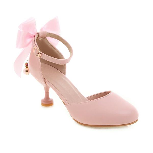 

sweet bow 19 spring and summer cat heel sandals 32-43, Black