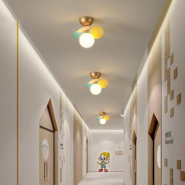 

nordic color flower ceiling lighting glass lamp indoor creative aisle bedroom lights kitchen fixtures