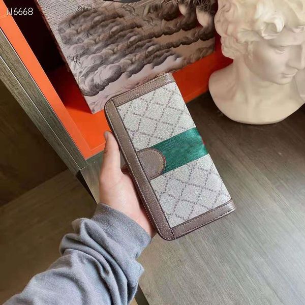 

designer's wallet, old zipper, long handbag card, metal pull head, Red;black