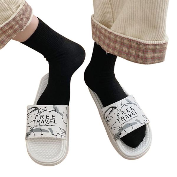 

slippers women fashion casual open toe outdoor beach shoes ladies shower leisure 2021 trend comfortable, Black