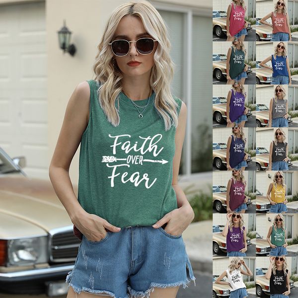 

summer t shirt printed design of women's casual sleeveless vest, White