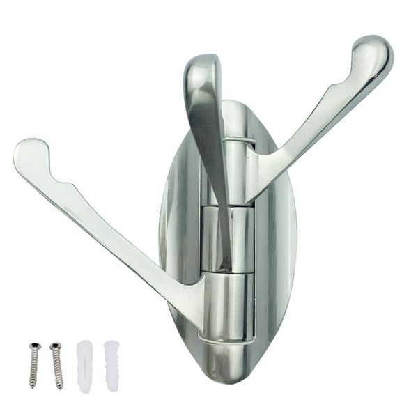 

hooks & rails bedroom universal anti rust three hanger easy install zinc alloy 180 degrees rotation wall mounted coat hook heavy duty kitche