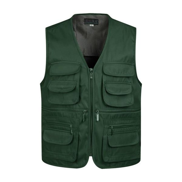 

men's vests autumn middle aged elderly men vest outdoor multi-pocket pography fishing waistcoat jacket thin slim sleeveless, Black;white