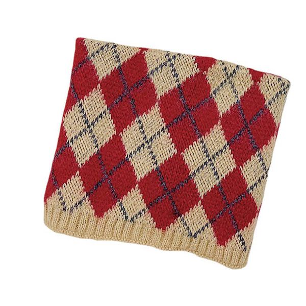 

kids scarves children scarf baby ring boys girls accessories autumn winter keep warm knitted wool soft plaid short b8968, Red;brown