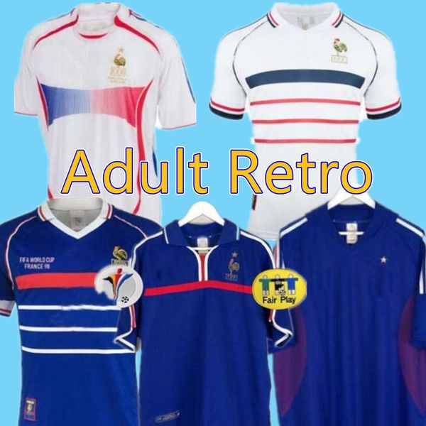 

1998 2006 retro vintage soccer jerseys zidane henry maillot de foot thailand quality uniforms football shirt, Black;yellow