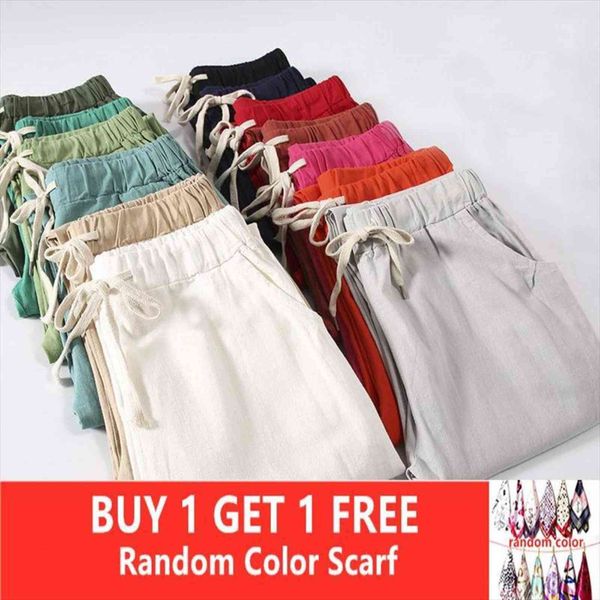 

cargo baggy summer linen womens capris sweatpants casual harem sports trousers, Black;white