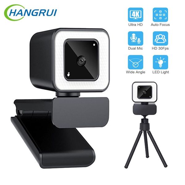 

webcams led ring light webcam 4k usb autofocus 2k 1080p full hd web camera fill computer video youtube cam with microphone