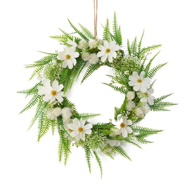 

wreath decoration door hanging 35cm artificial flower simulation plant wedding for garden spring daisy and dandelion ornaments decorative fl