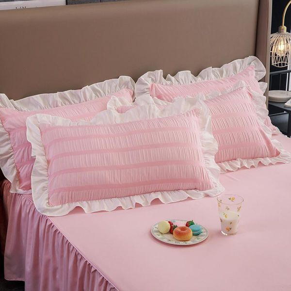 

pillow case 48x74cm pink cover cushion ruffle sleep pillowcase cases girl cute bedding toy home decor #/