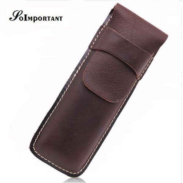 

wallets vintage handmade pen pencil pocket pouch case genuine leather men slim coin purse multi function bags, Red;black