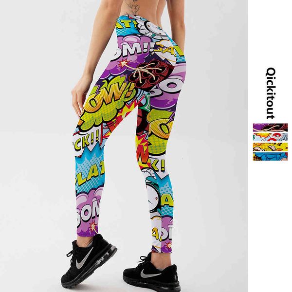 

legging 3d printed leggings push up leggins sport women fitness running broek cartoon comic game styles girl, Black