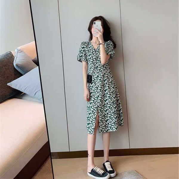 

summer year small gentle wind sweet salt french floral dress girl, Black;gray