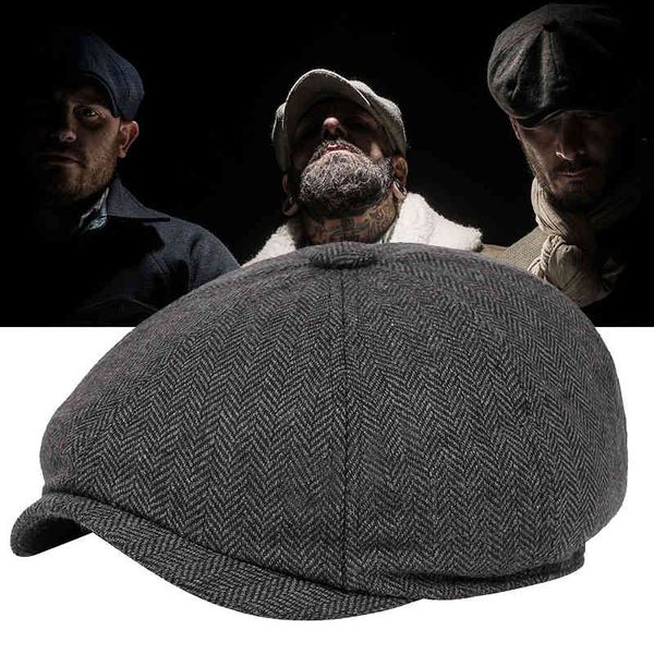 

spring autumn hats mens berets casual street newsboy beret retro england hat wild octagonal cap fashon hats, Blue;gray